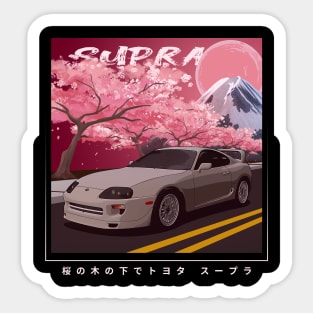 Toyota Supra MK4 A80 under Sakura tree JDM Car Sticker